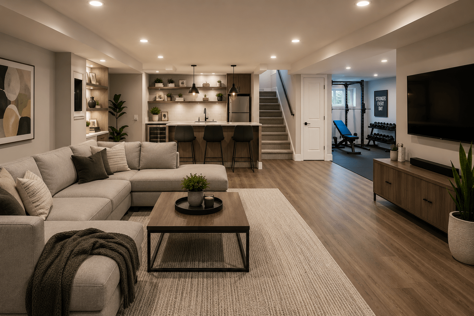 Finished basement renovation