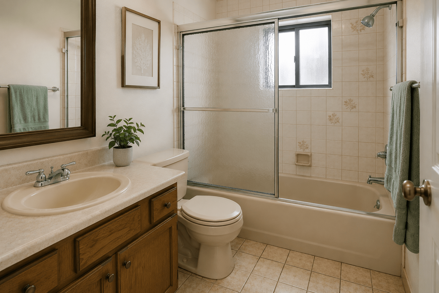 Comfortable modern bathroom renovation