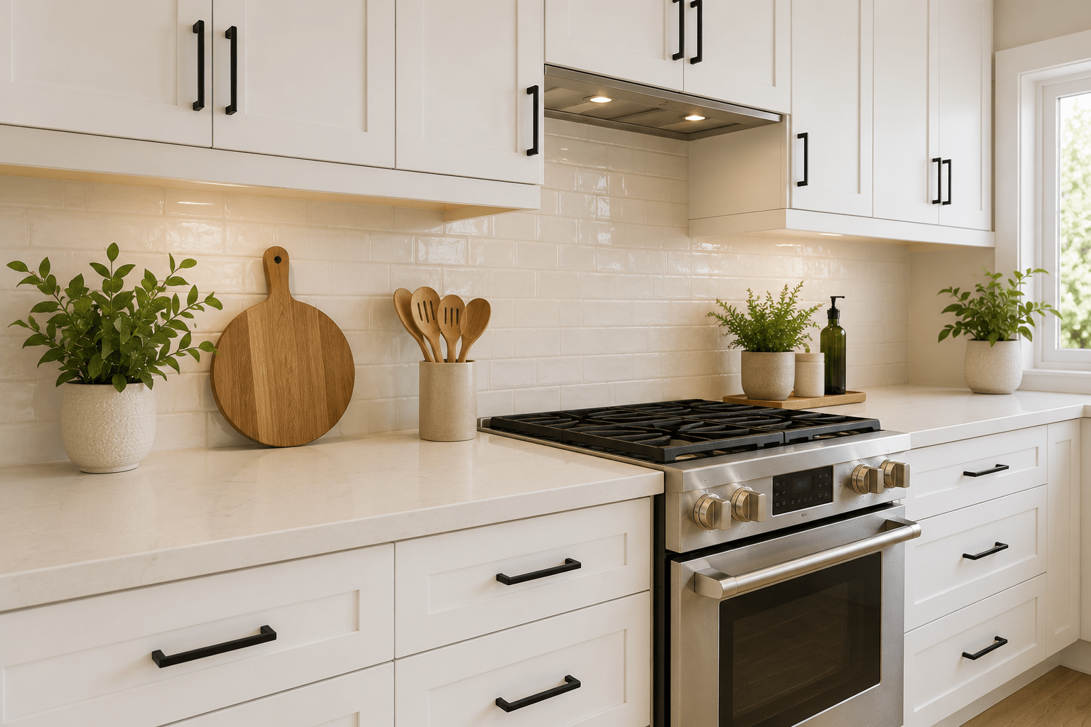 Modern kitchen cabinet hardware upgrade with stylish new handles